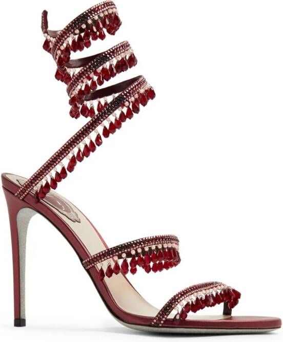 René Caovilla Chandelier 105mm open-toe sandals Red