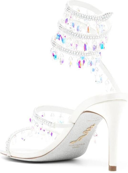 René Caovilla Chandelier embellished sandals White