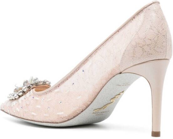 René Caovilla Cinderella 65mm lace pumps Pink