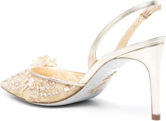 René Caovilla Cinderella 80mm leather sandals Gold
