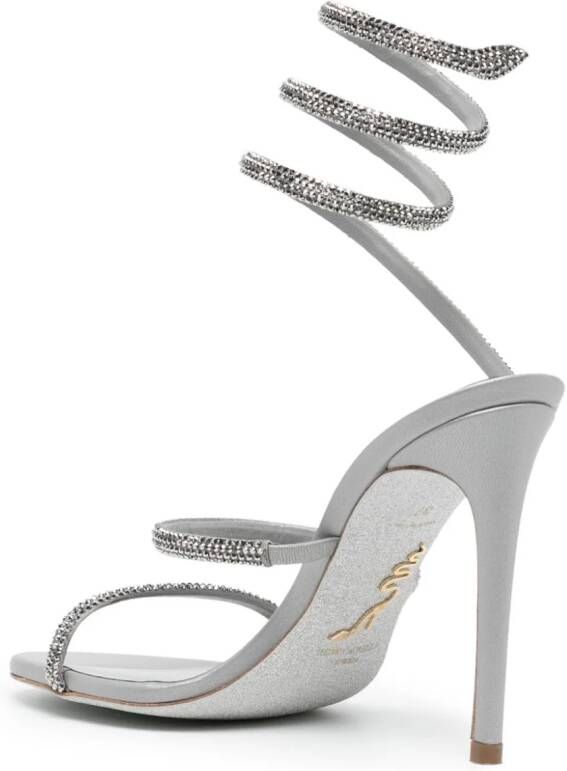 René Caovilla Cleo 103mm rhinestone-embellished sandals Silver