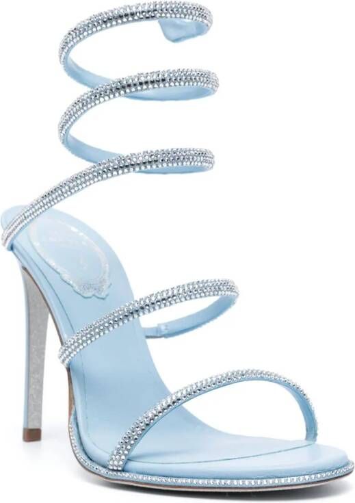 René Caovilla Cleo 105mm crystal-embellished sandals Blue