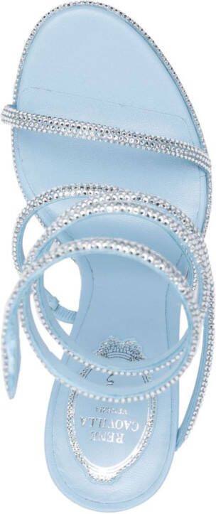 René Caovilla Cleo 105mm crystal-embellished sandals Blue