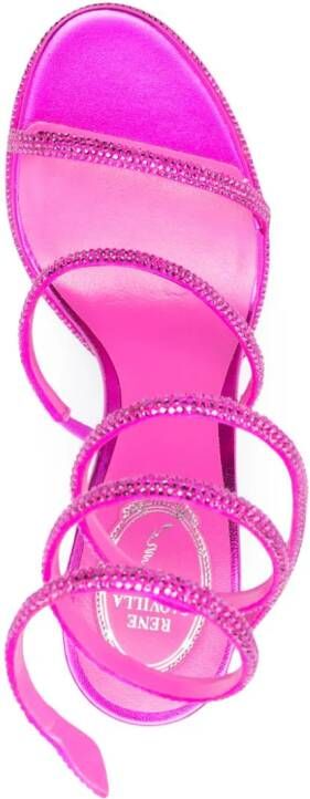René Caovilla Cleo 105mm crystal sandals Pink