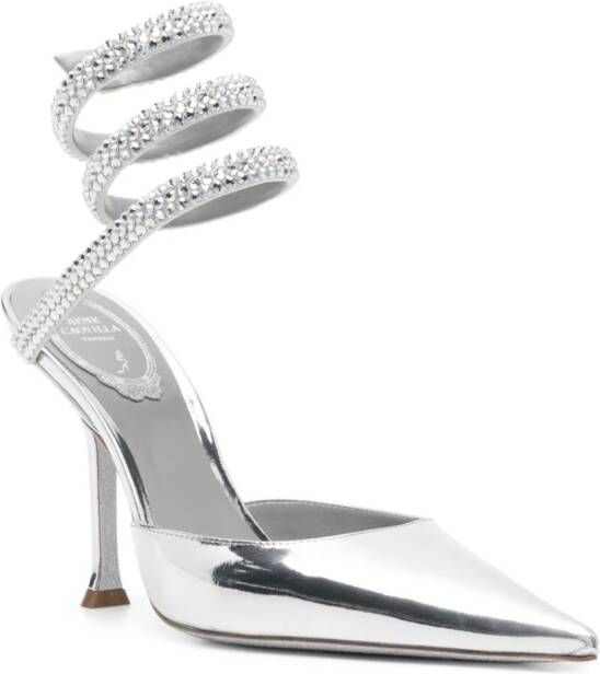 René Caovilla Cleo 105mm leather pumps Silver