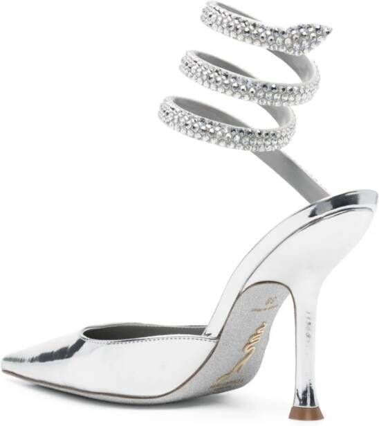 René Caovilla Cleo 105mm leather pumps Silver