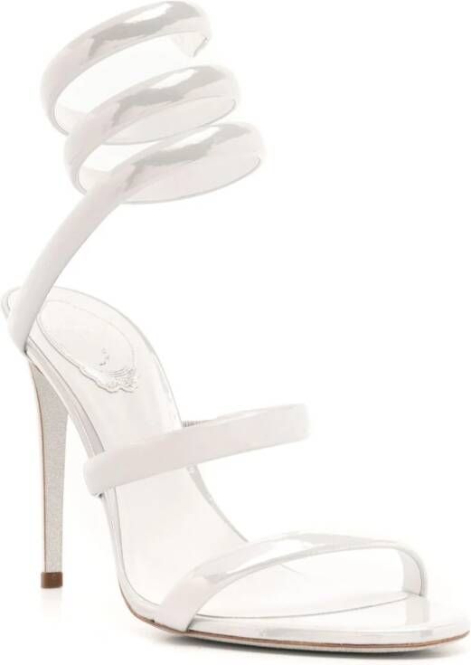 René Caovilla Cleo 105mm pearlescent sandals Neutrals