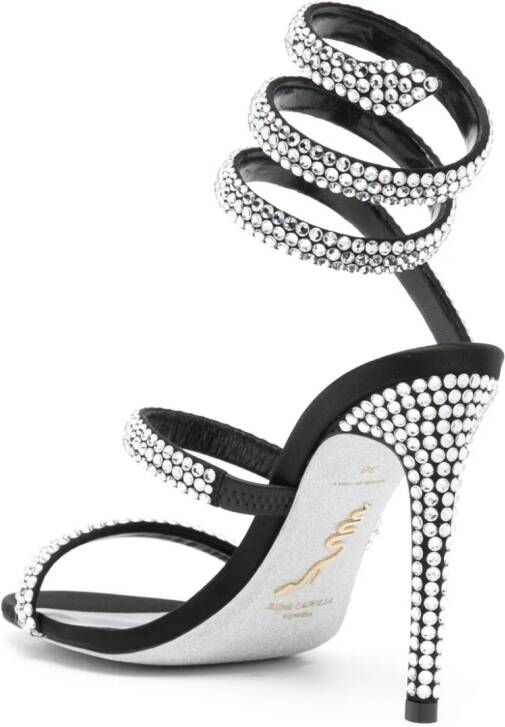 René Caovilla Cleo 105mm rhinestone-embellished sandals Black