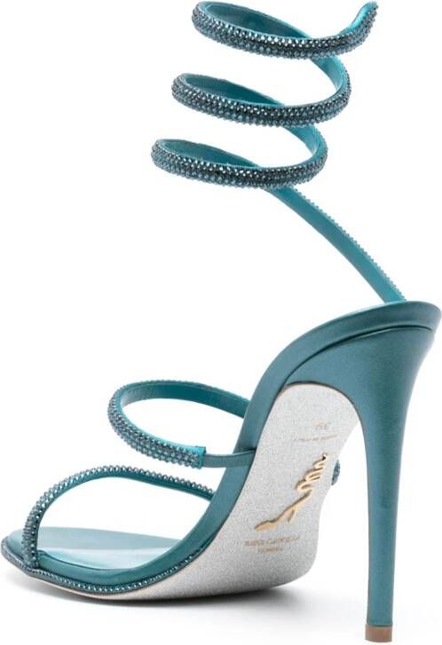 René Caovilla Cleo 105mm rhinestone-embellished sandals Blue