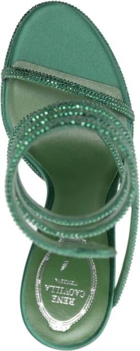René Caovilla Cleo 105mm rhinestone-embellished sandals Green
