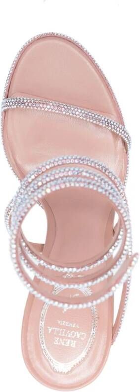 René Caovilla Cleo 105mm rhinestone-embellished sandals Pink