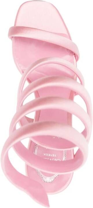René Caovilla Cleo 105mm satin sandals Pink