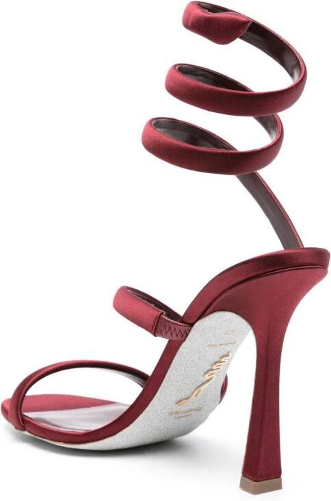 René Caovilla Cleo 105mm satin sandals Red