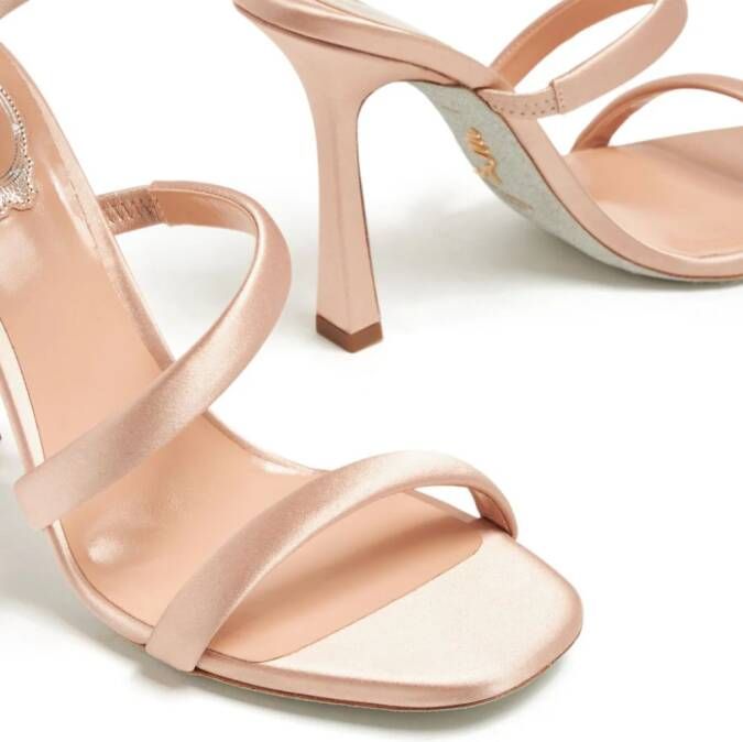 René Caovilla Cleo 105mm velvet sandals Pink