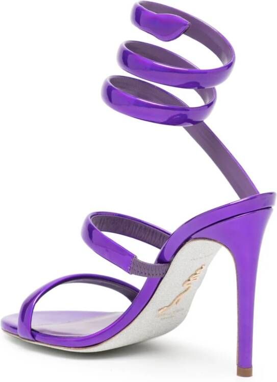 René Caovilla Cleo 105mm wraparound-style sandals Purple