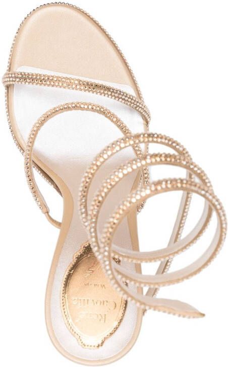 René Caovilla Cleo 110mm ankle-strap sandals Gold