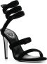 René Caovilla Cleo 110mm coiled-strap velvet sandals Black - Thumbnail 2