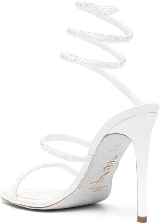 René Caovilla Cleo 110mm rhinestone-embellished sandals White