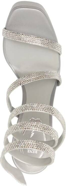 René Caovilla Cleo 130mm crystal-embellished platform sandals Silver