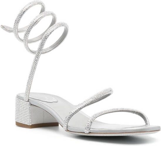 René Caovilla Cleo 45mm open toe sandals Silver