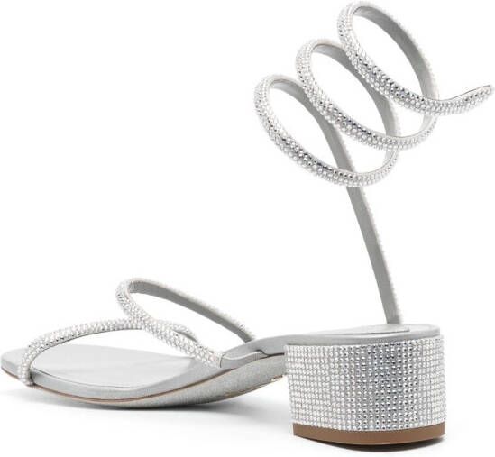 René Caovilla Cleo 45mm open toe sandals Silver