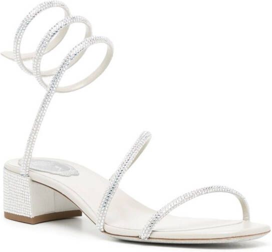 René Caovilla Cleo 45mm open-toe sandals Silver