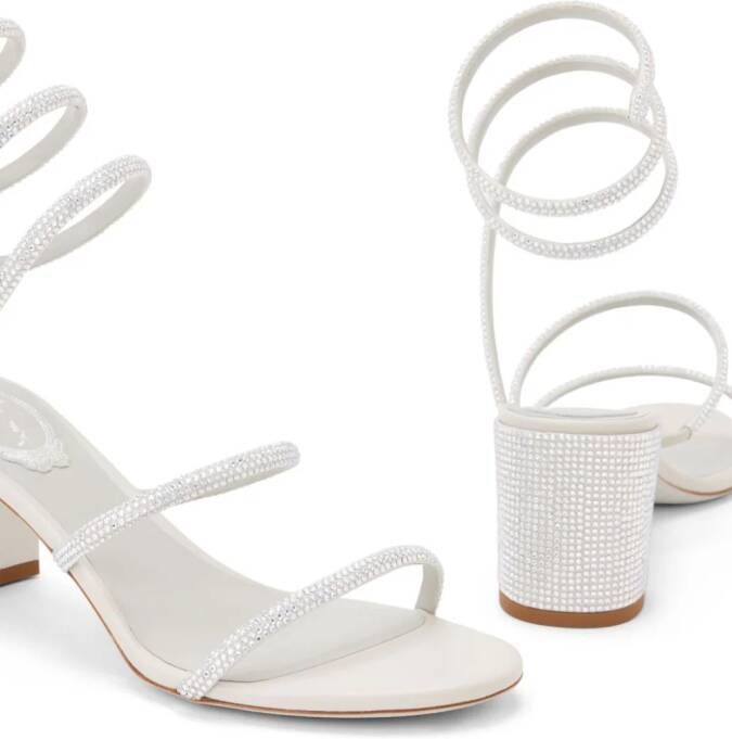 René Caovilla Cleo 60mm leather sandals White
