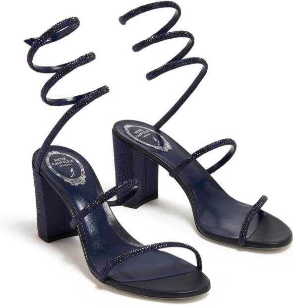 René Caovilla Cleo 80mm crystal-embellished sandals Black