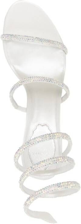 René Caovilla Cleo 80mm crystal-embellished sandals White