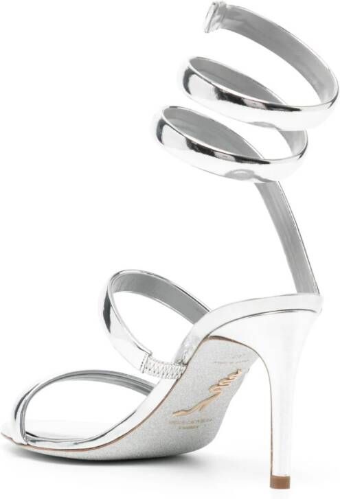 René Caovilla Cleo 90mm leather sandals Silver