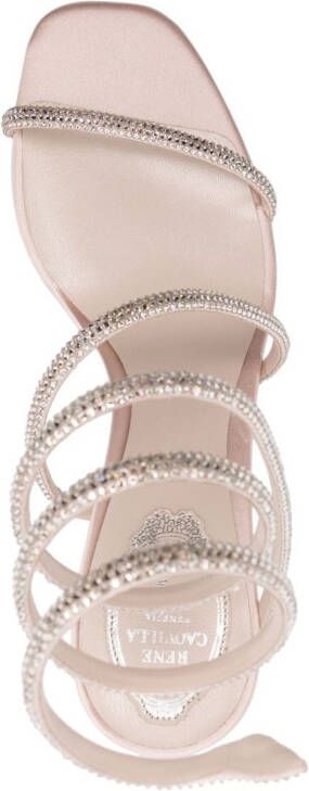 René Caovilla Cleo 93mm crystal-embelished sandals Pink