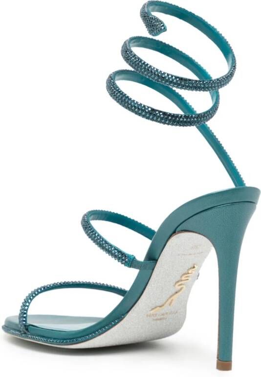 René Caovilla Cleo 95mm crystal-embellished sandals Blue