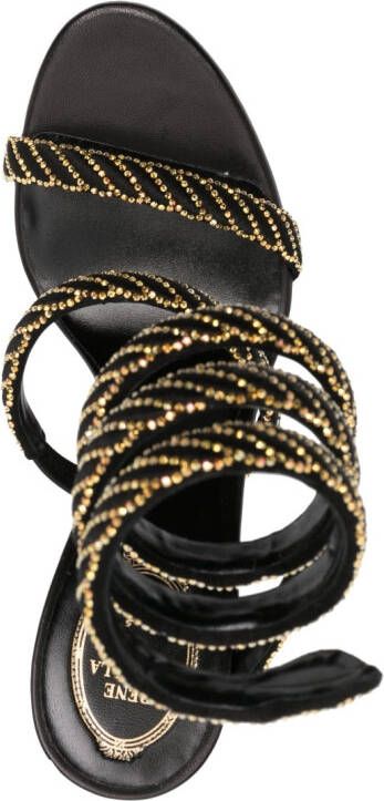 René Caovilla Cleo crystal 120mm sandals Black