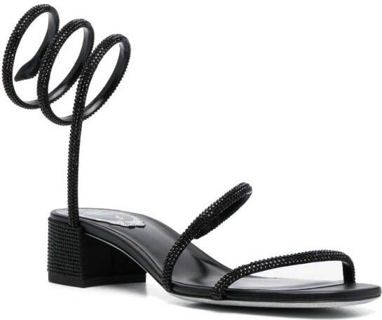 René Caovilla Cleo Crystal 35mm sandals Black
