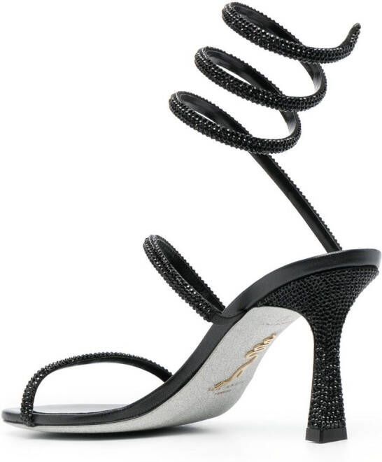 René Caovilla Cleo crystal 85mm sandals Black