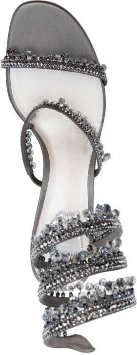 René Caovilla Cleo crystal-chandelier sandals Grey
