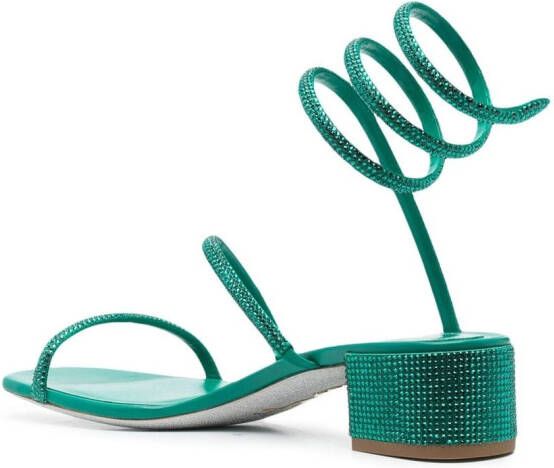 René Caovilla Cleo crystal-embellished 40mm sandals Green
