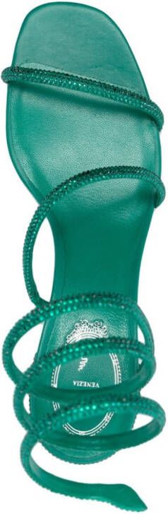 René Caovilla Cleo crystal-embellished 40mm sandals Green