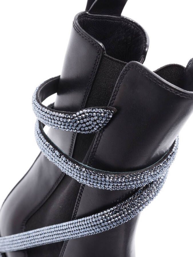 René Caovilla Cleo crystal-embellished boots Black