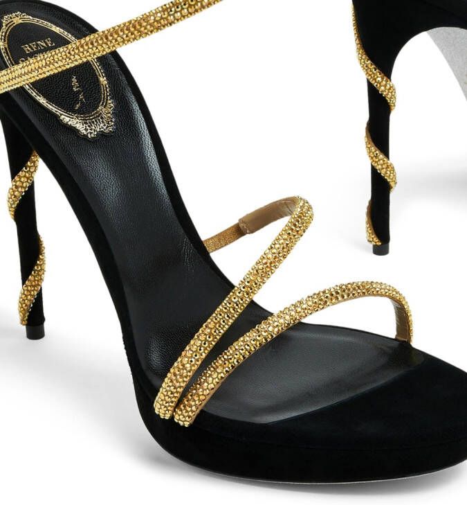 René Caovilla Cleo crystal-embellished sandals Black
