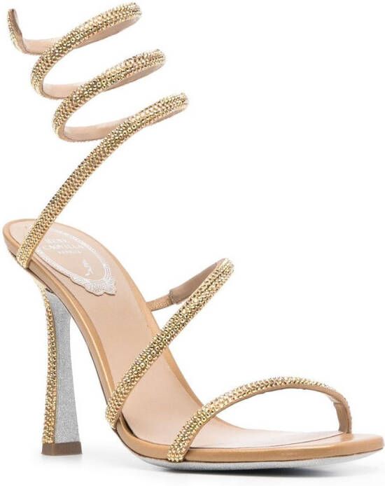 René Caovilla Cleo crystal-embellished sandals Gold