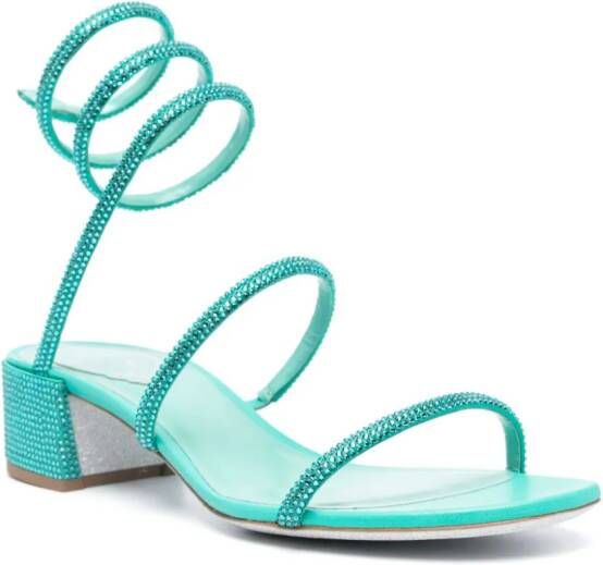 René Caovilla Cleo crystal-embellished sandals Green