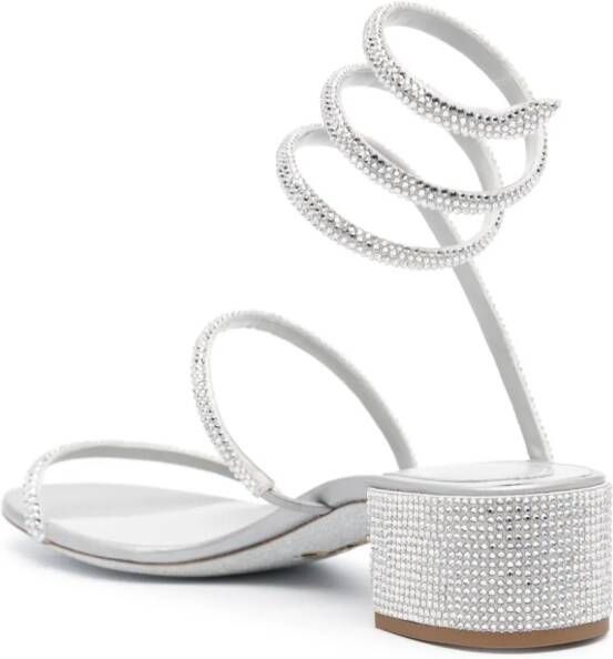 René Caovilla Cleo crystal-embellished sandals Grey