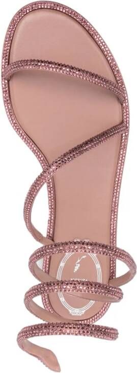 René Caovilla Cleo crystal-embellished sandals Pink