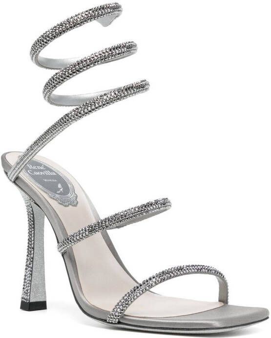 René Caovilla Cleo crystal-embellished sandals Silver