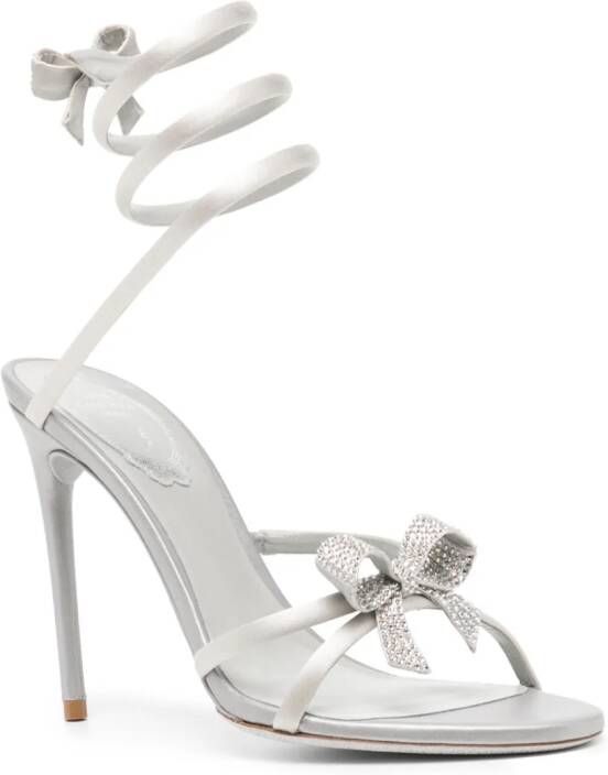 René Caovilla CLEO IVORY SANDAL WITH BOWS Grey