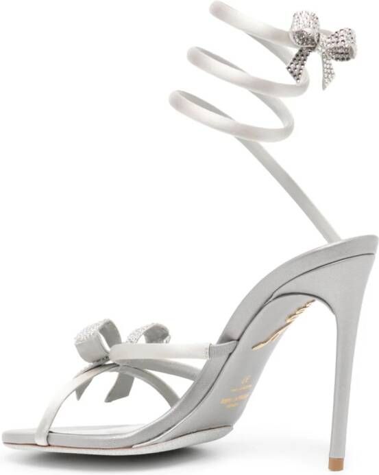 René Caovilla CLEO IVORY SANDAL WITH BOWS Grey