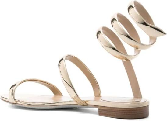René Caovilla Cleo mirrored sandals Gold