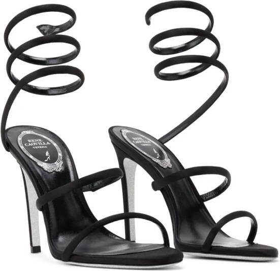 René Caovilla Cleo satin sandals Black