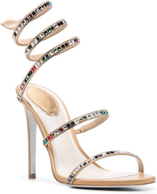 René Caovilla Cleo spiral-strap 125mm sandals Gold